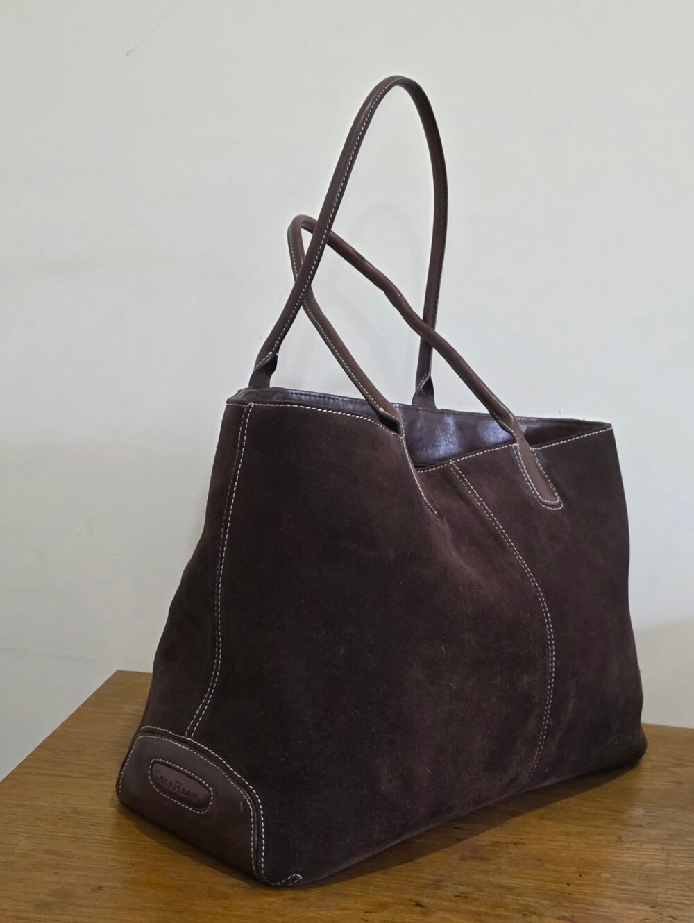 Cole Haan Large Brown Suede Leather Tote bag
